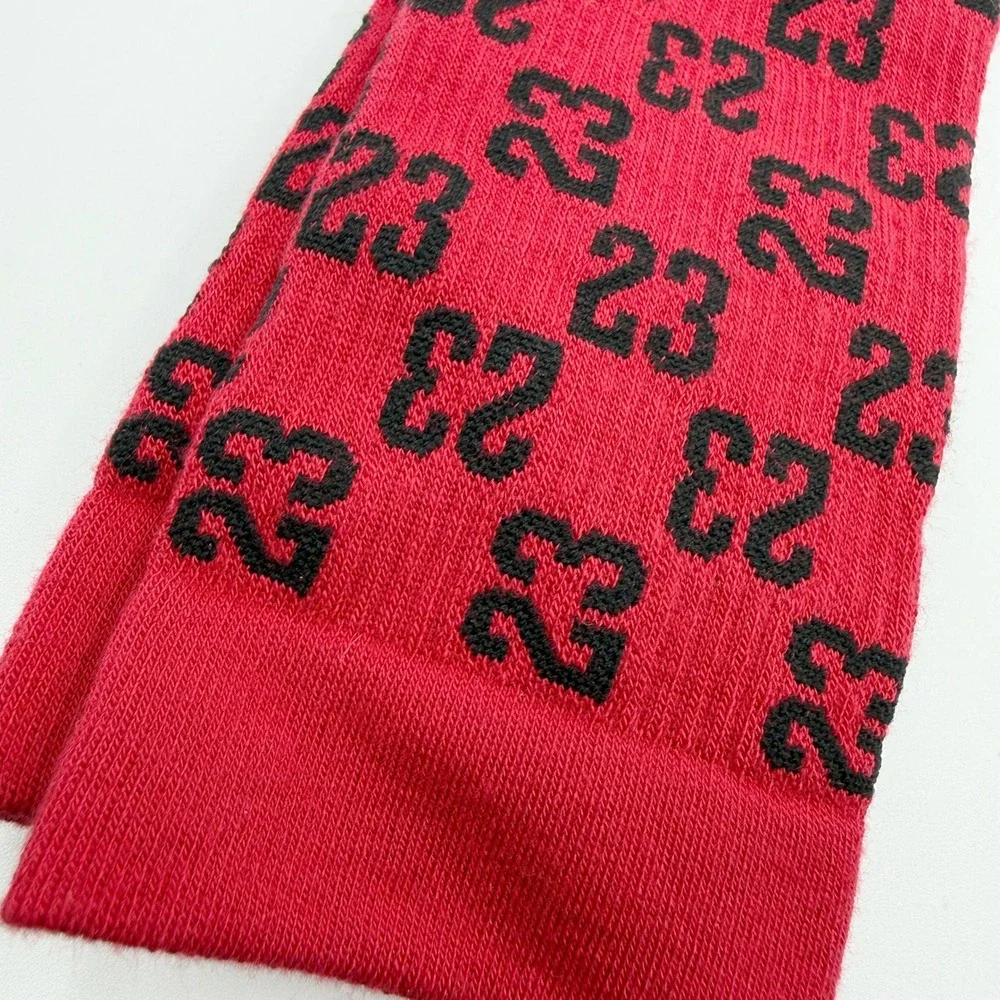 Jordan 23 Monogram Crew‎ Socks (3 Pairs) Size 8 - 12 Mens Red/Black